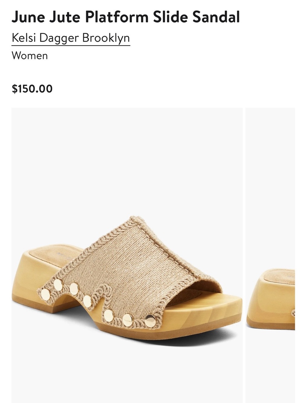 Kelsi Dagger Natural Jute Platform Slide Sandal